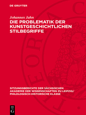 cover image of Die Problematik der kunstgeschichtlichen Stilbegriffe